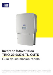 Fimar TRIO-20.0-TL-OUTD Guía De Instalación Rápida