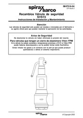 Spirax Sarco SV615 Instrucciones De Instalación Y Mantenimiento