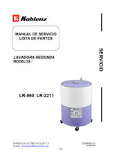 Koblenz LR-560 Manual De Servicio Lista De Partes