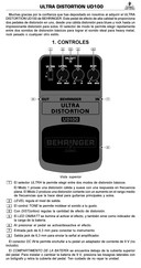 Behringer ULTRA DISTORTION UD100 Guia De Inicio Rapido