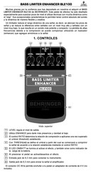 Behringer BASS LIMITER ENHANCER BLE100 Manual De Instrucciones