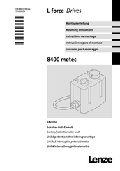 Lenze L-force 8400 motec E82ZBU Instrucciones Para El Montaje
