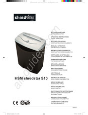 HSM shredstar S10 Instrucciones De Servicio