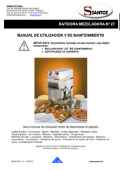 Santos BATIDORA-MEZCLADORA 27 Manual De Utilización Y De Mantenimiento