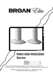 Broan Elite RM52000Serie Instrucciones De Instalación Y Seguridad