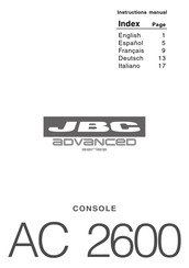 jbc AC 2600 ADVANCED Serie Manual De Instrucciones