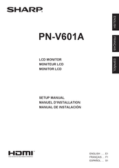 Sharp PN-V601A Manual De Instalación