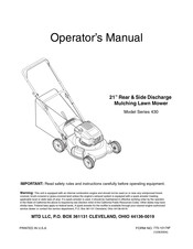 MTD 430 Serie Manual Del Operador