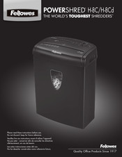 Fellowes Powershred H-8Cd Manual De Instrucciones