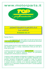 TOP Perfomance PIAGGIO 50 4T Manual Del Usuario