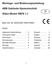 ABB VM/S 1.1 Instrucciones De Montaje Y Funcionamiento