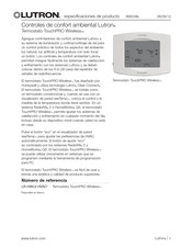 Lutron TouchPRO Wireless Especificaciones De Producto