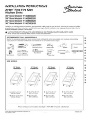 American Standard Avery 1180DB3620 Instrucciones De Instalación