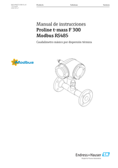 Endress+Hauser Proline Promag W 300 Modbus RS485 Manual De Instrucciones