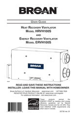 Broan HRVH100S Guia Del Usuario