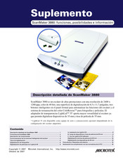 Microtek ScanMaker 3880 Suplemento Del Manual Del Usuario