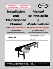 HYTROL TL Manual De Instalacion Y Mantenimiento Con Informacion Sobre Seguridad Y Lista De Partes