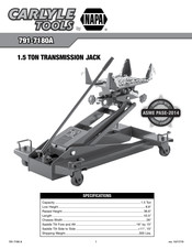 Carlyle Tools 791-7180A Manual De Funcionamiento Y Lista De Piezas