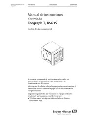 Endress+Hauser Ecograph T RSG35 Manual De Instrucciones Abreviado