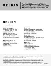 Belkin ExpressCard FireWire 800 Manual Del Usuario