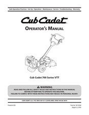 Cub Cadet 700 Serie Manual De Operación