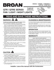 Broan QTRE110FLT Manual De Instrucciones