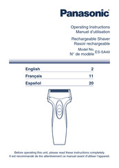 Panasonic ES-SA40 Manual De Instrucciones