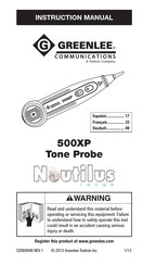 Textron Greenlee Communications 500XP Manual De Usario