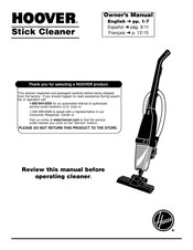 Hoover Stick Cleaner El Manual Del Propietario