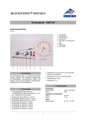 3B SCIENTIFIC PHYSICS 8405740 Instrucciones De Uso