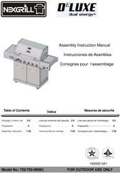 Nexgrill DeLUXE dual energy 720-0896C Instrucciones De Asamblea