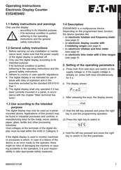 Eaton E5524E0402 Instrucciones De Puesta En Servicio