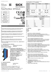 SICK PowerProx Micro WTT2SLC Manual De Usario