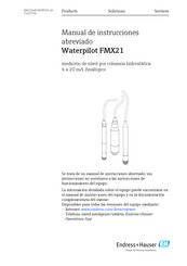 Endress+Hauser Waterpilot FMX21 Manual De Instrucciones Abreviado