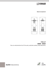 Vimar ELVOX PIXEL UP 40405 Manual De Programación