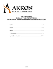 Akron OMEGA XP MONITOR STYLE 3528 Instrucciones De Instalación, Operación Y Mantenimiento