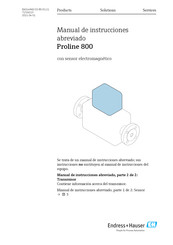 Endress+Hauser Proline 800 Manual De Instrucciones Abreviado