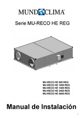 mundoclima MU-RECO HE 1400 REG Manual De Instalación