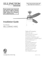 Craftmade Ellington BEL52BNK3-NRG Manual Del Usuario