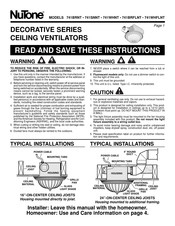 NuTone 741WHFLNT Manual De Instrucciones