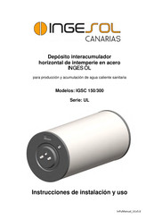 Ingesol IGSC 150 Instrucciones De Instalacion Y Uso