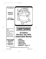 Craftsman 113.170660 El Manual Del Propietario