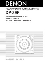 Denon DP-29F Instrucciones De Operación
