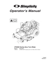 Simplicity ZT2000 Zero Turn Serie Manual Del Usuario