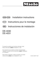 Miele DS 4030 Instrucciones De Instalación