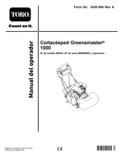 Toro Greensmaster 1000 Manual Del Operador