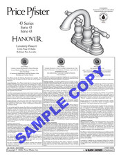 Price Pfister HANOVER 43 Serie Manual De Instrucciones