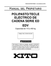 KITO ED250V Manual Del Propietário