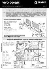 Erreka VIVO-D203M Guía Rápida De Instalación Y Programación