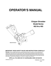 MTD 462 Serie Manual Del Operador